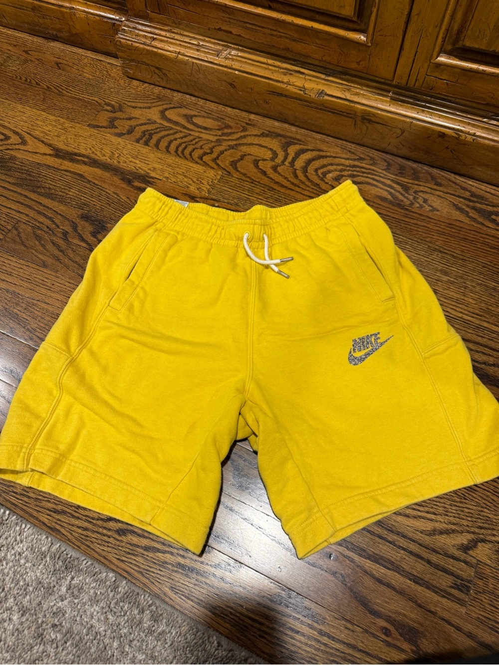 Nike Men's Bright Yellow Athletic Fleece Shorts
